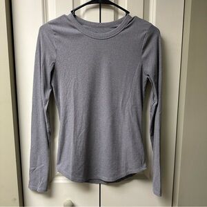 No Boundaries Women's Grey Long Sleeve Tee - Small, Ribbed